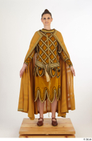  Photos Woman in Historical Dress 7 Medieval Clothing a poses brown dress cloak leather shoes whole body 0001.jpg